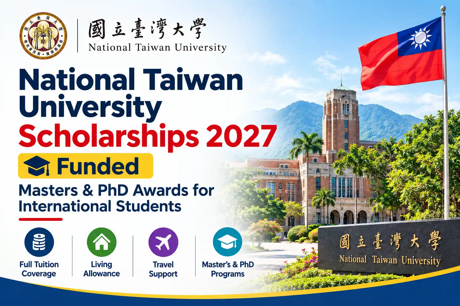 National Taiwan University Scholarships 2027 – Funded Masters & PhD Awards for International Students