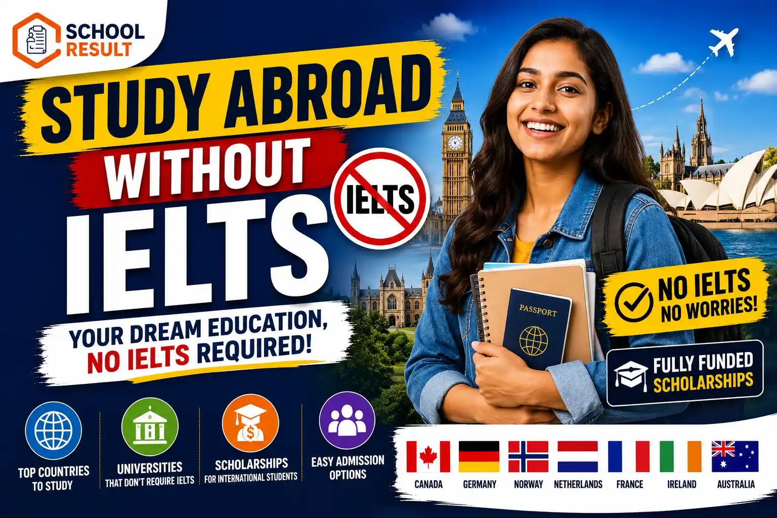 Study Abroad Without IELTS: Countries, Universities, and Scholarships for International Students